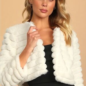 Lulu's White Faux Fur Jacket